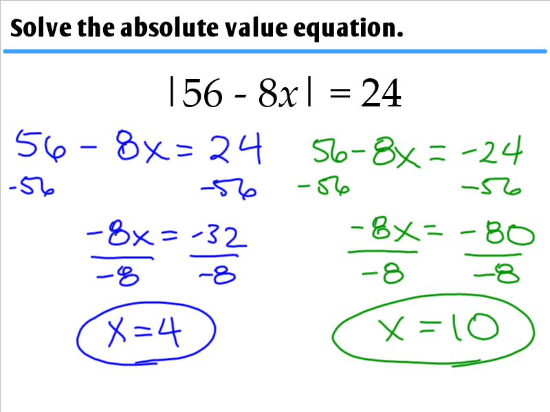 how to solve a problem with absolute value