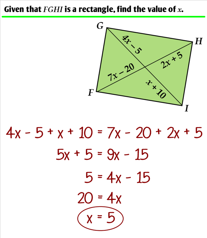 7.4 - Rhombuses, Rectangles, and Squares - Ms. Zeilstra's Math Classes