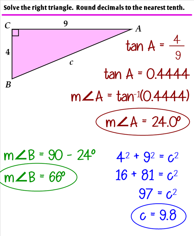 lesson 12.2 problem solving with right triangles answer key